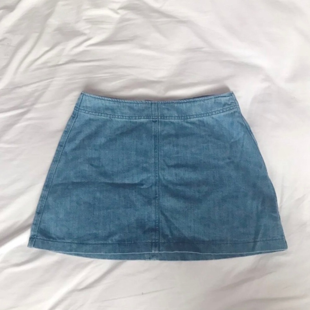 Zara Trafaluc Denim Blue A-Line Mini Skirt